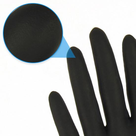 100Pcs Black Nitrile Disposable Gloves Medical Exam Latex Powder-Free Food Safe Textured Fingertips
