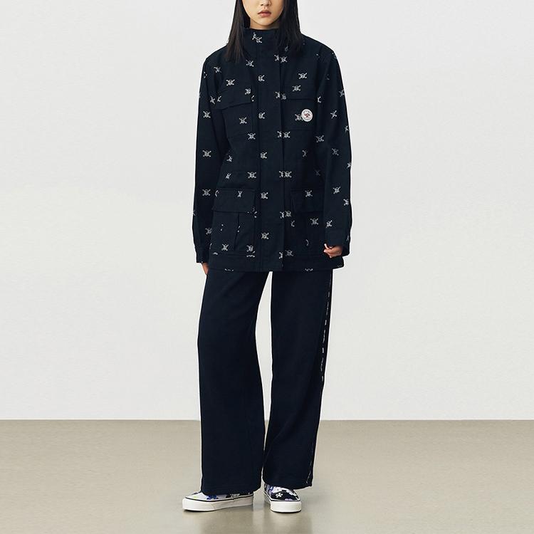 Vans Black All-Over V Logo Multi-Pocket Field Jacket VN0A54KOBLK