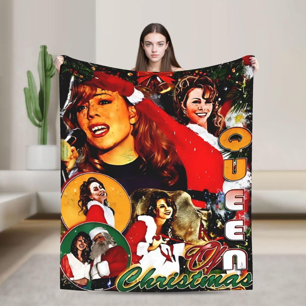 Марайя Кэри All I Want For Christmas Is You Плюшевые одеяла Студенческое фланелевое постельное белье Пледы Теплые мягкие покрывала для улицы Подарок