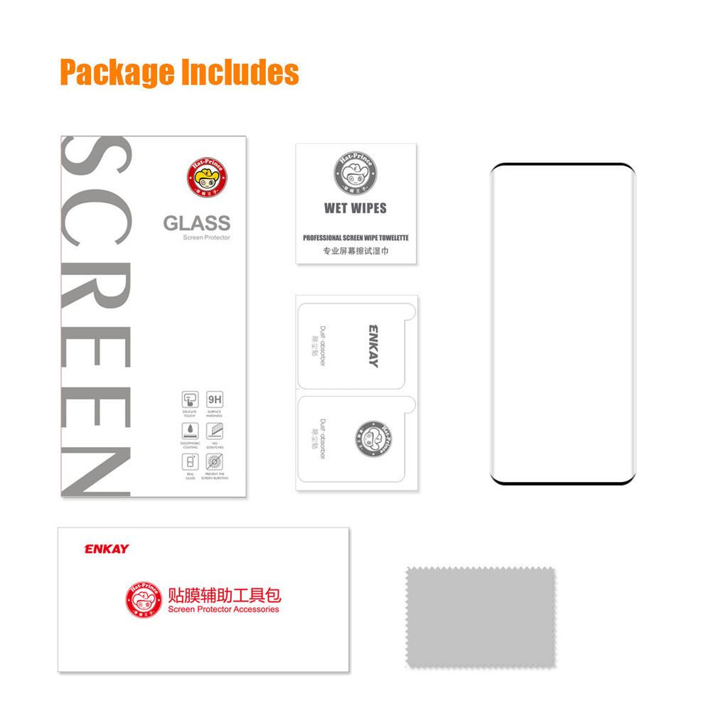 ENKAY HAT PRINCE For OnePlus 11 5G Anti-explosion Tempered Glass Film 3D Curved Side Glue HD Clear Anti-fingerprint Full Screen Protector