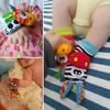 Cartoon Wrist Strap Rattles Animal Socks Baby Toys Infant Soft Handbells Baby Rattles Plush Sock