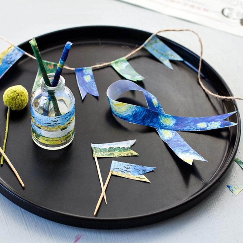 Van Goah Painting Washi Tape Starry Night Irises Apricot Adhesive Masking Tapes Deco Stickers A6186