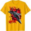 Мужская футболка с графическим принтом истребителя Raptor, размер S, повседневная, с круглым вырезом, хлопковая, с коротким рукавом