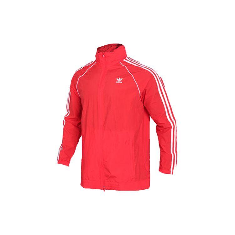 adidas Оригинальная спортивная куртка с логотипом трилистника, мужская верхняя одежда, красная CW1310