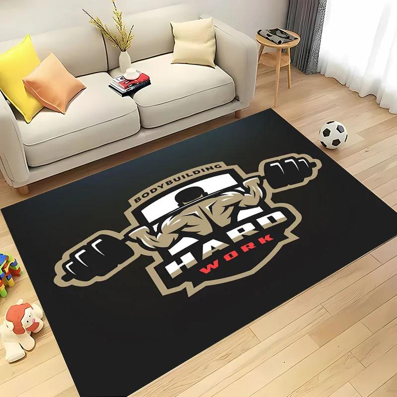 3D Printing GYM Theme Large Area Carpets for Home Living Room  Children's Bedroom Sofa Doormat Kitchen Floor Rugs Anti-slipDecor