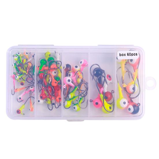 60/75Pcs Fishing Lure Hooks Kit Super Sharp Rustproof Corrosion Resistant Portable Freshwater Metal Hooks Fishing Jig Set