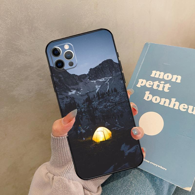 Кемпинг Природа Горы Чехол Для 17 Air iPhone 16 15 14 13 12 11 Pro Max 12 mini XR 15 16 Plus 16e Задняя Крышка Корпус