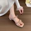 Туфли-бабочки, милые тапочки, женская летняя новая обувь для улицы, нежный сказочный стиль, темперамент, с юбкой, толстый каблук, красивые сандалии