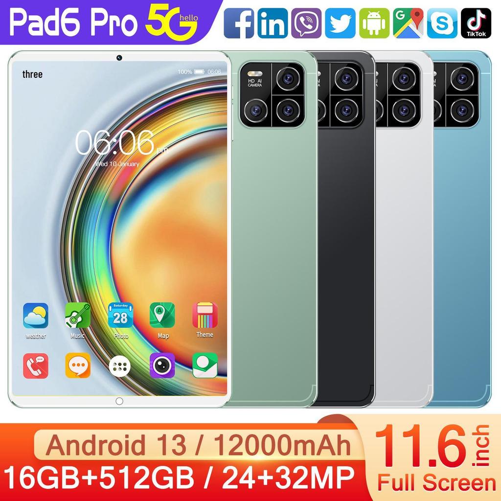 10-дюймовый Android-планшет Pad6 с Wi-Fi, двумя SIM-картами и слотом для карты