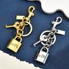 Vintage Key Lock Bag Pendant Zinc Alloy Gold Chain Crossbody Accessory For Daily Use