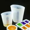 2Pcs Silicone Measuring Glass Set 250ml and 500ml Mixing Cups with Clear Graduations Disposable Laboratory Capacity Cups