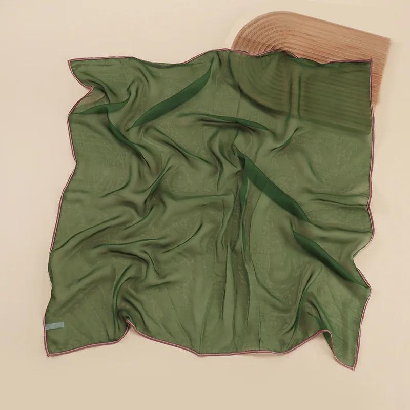 Solid Color Handkerchief Cotton Silk Neck Scarves For Women Small Shawls Bandana Head Scarfs Female Square Hairband Hijab Scarf