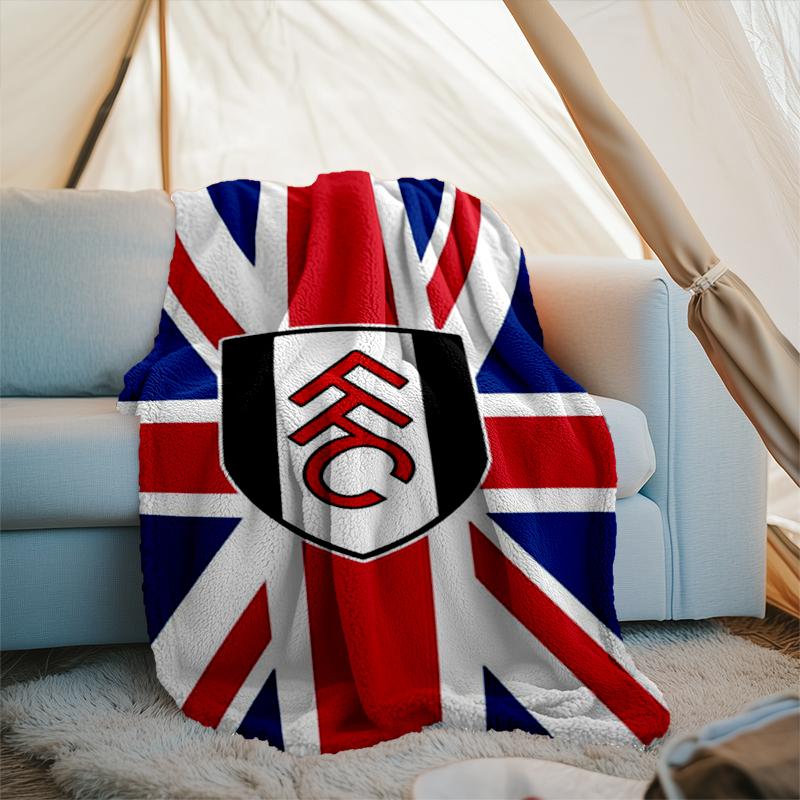 1PC Fulham F.C Printed Soft Flannel Blanket Throw for Adult Bedroom Living Room Sofa Camping Travel Fan gifts Christmas Gifts