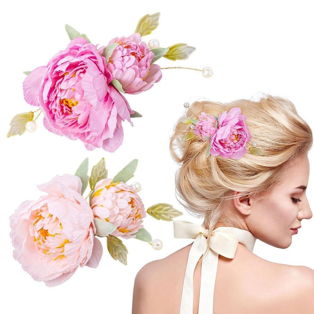 Головные уборы с жемчугом и цветочным принтом, заколки для волос, цветочная брошь, заколки для укладки волос, пучки для волос невесты, женщины и девушки