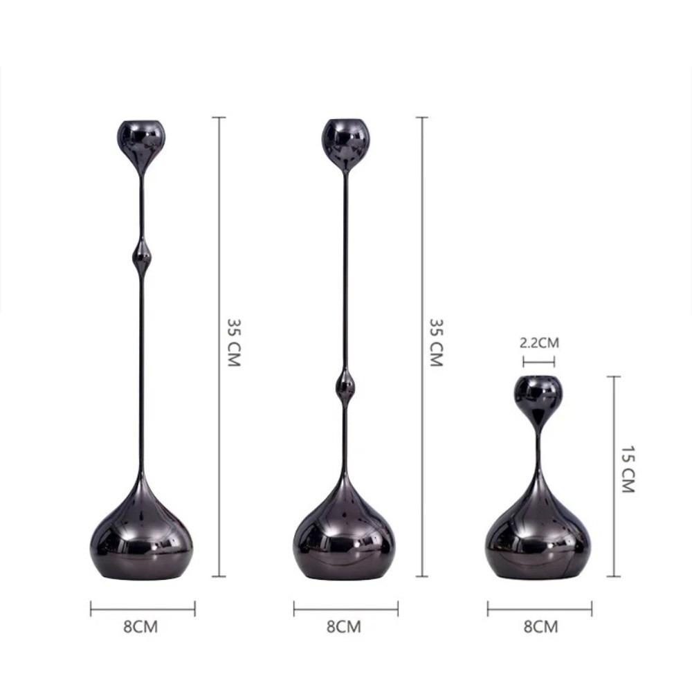 1/3pcs Silver Gold Black Candlestick Holder Romantic Wedding Photography Props  Home Dining