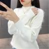 Lady Elegant Casual Warm Jumper Female Loose Pullover Sweater Tops New Fashion Autumn Women Solid Knitted Sweater Pullovers
