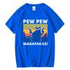 Vintage Retro Funny Cat Graphic Tshirt Unisex Unisex Pew Pew Madafakas Print Short Sleeve Humor Animal Casual Crew Neck Tee