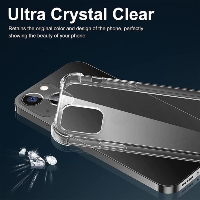 Coque - E.F.CONNECTION - Pour iPhone 14 - Antichoc - Silicone Transparent - Souple
