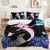 Three-Piece 3D Quilt Cover Digital Printing Mermaid Kit Double Bedding