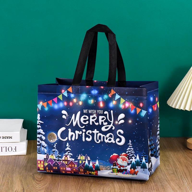 1pc Merry Christmas Gifts Bags Santa Elk Non-woven Candy Gift Packaging Tote Bag Xmas New Year Party Decor Noel Shopping Pouch
