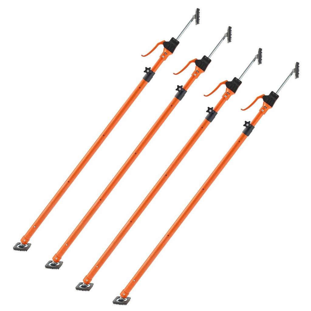 Cabinet Jack Support Pole, 4-Pack, 125-291 cm Steel Telescopic Quick Support Rod, Adjustable 3rd Hand System up to 90 kg Capacity for Installing