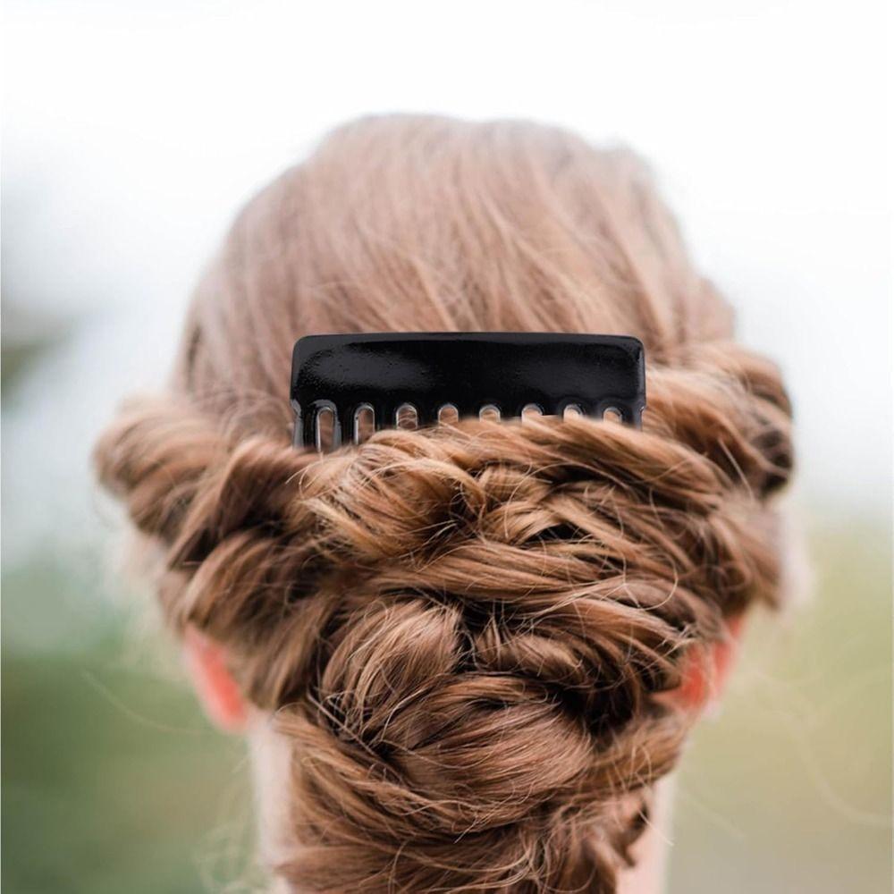 Маленькая расческа-зажим для волос Черная Декоративная Заколка для пучка Модная Французская боковая расческа для девочек и женщин