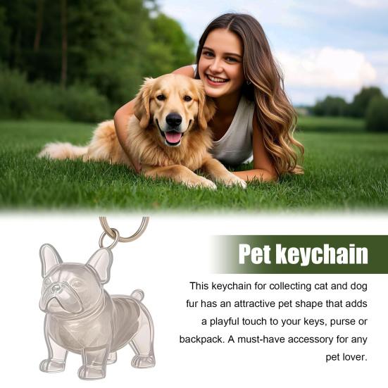 Pet Hair Remover Keychain Hidden Hair Collector Feature Reusable Easy To Clean Cat Dog Hair Collection Keychain