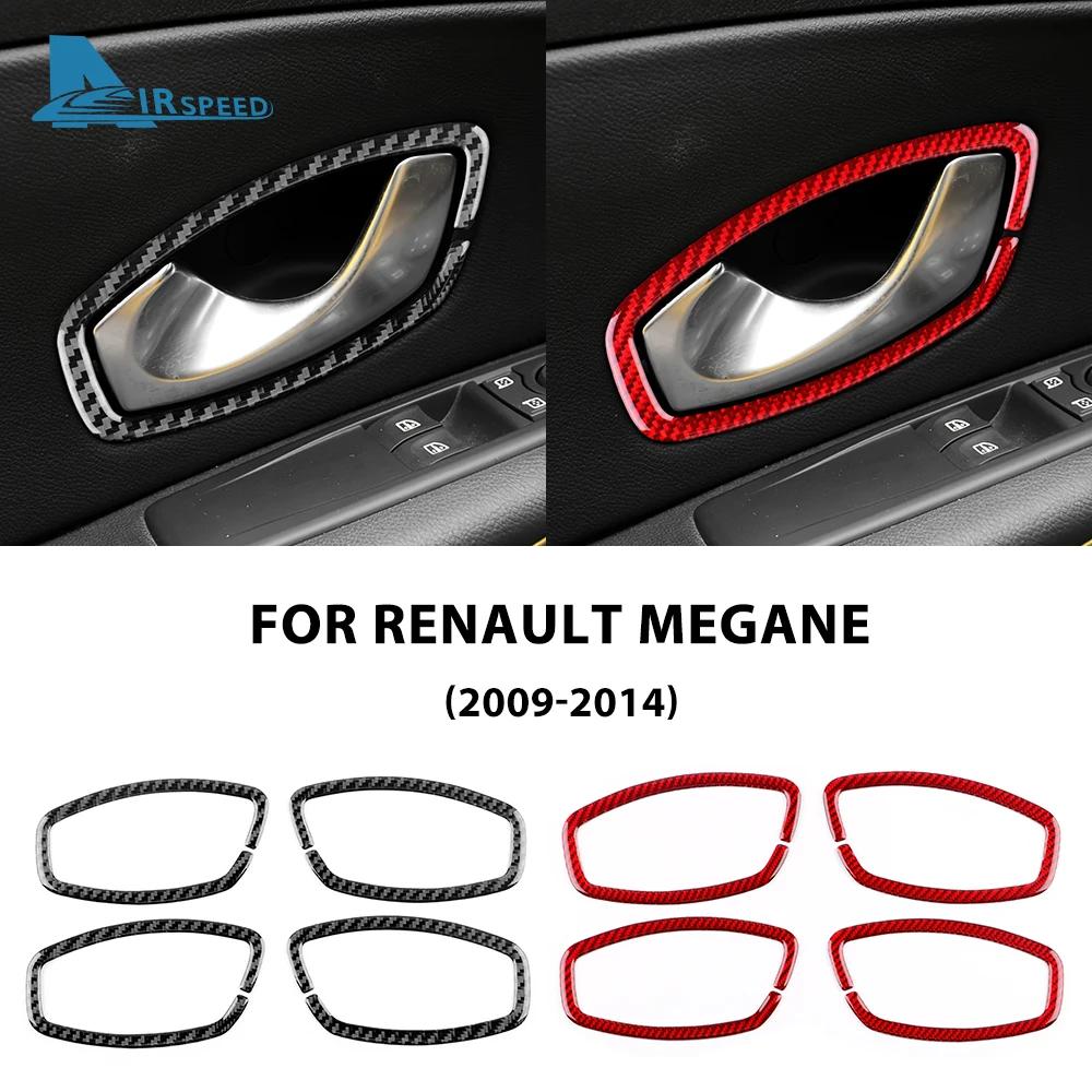 Real Soft Carbon Fiber Sticker For Renault Megane 3 RS 2009 2010 2011 2012 2013 2014 2015 LHD RHD Inner Door Handle Frame