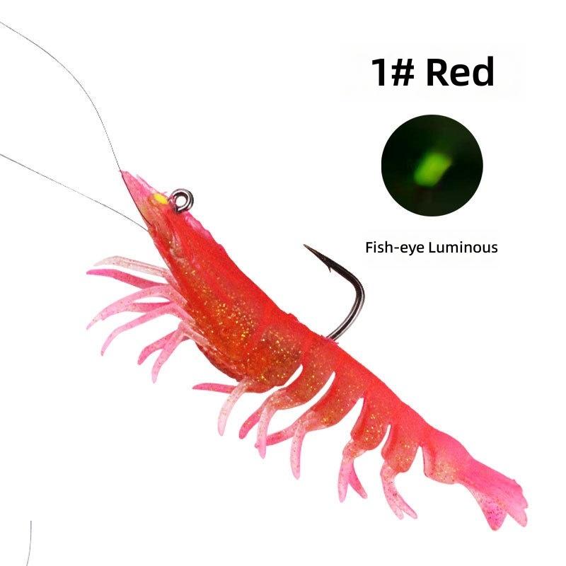 Lead Weighted Shrimp Lure Soft Bait Noctilucent Prawn Artificial Bait for Snakehead Black Fish