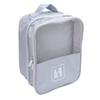 Gray Travel Shoe Bag 3 Layers Holds 3 Pairs of Shoes Dust Resistant Portable Organizer for Suitcase Shoe Storage
