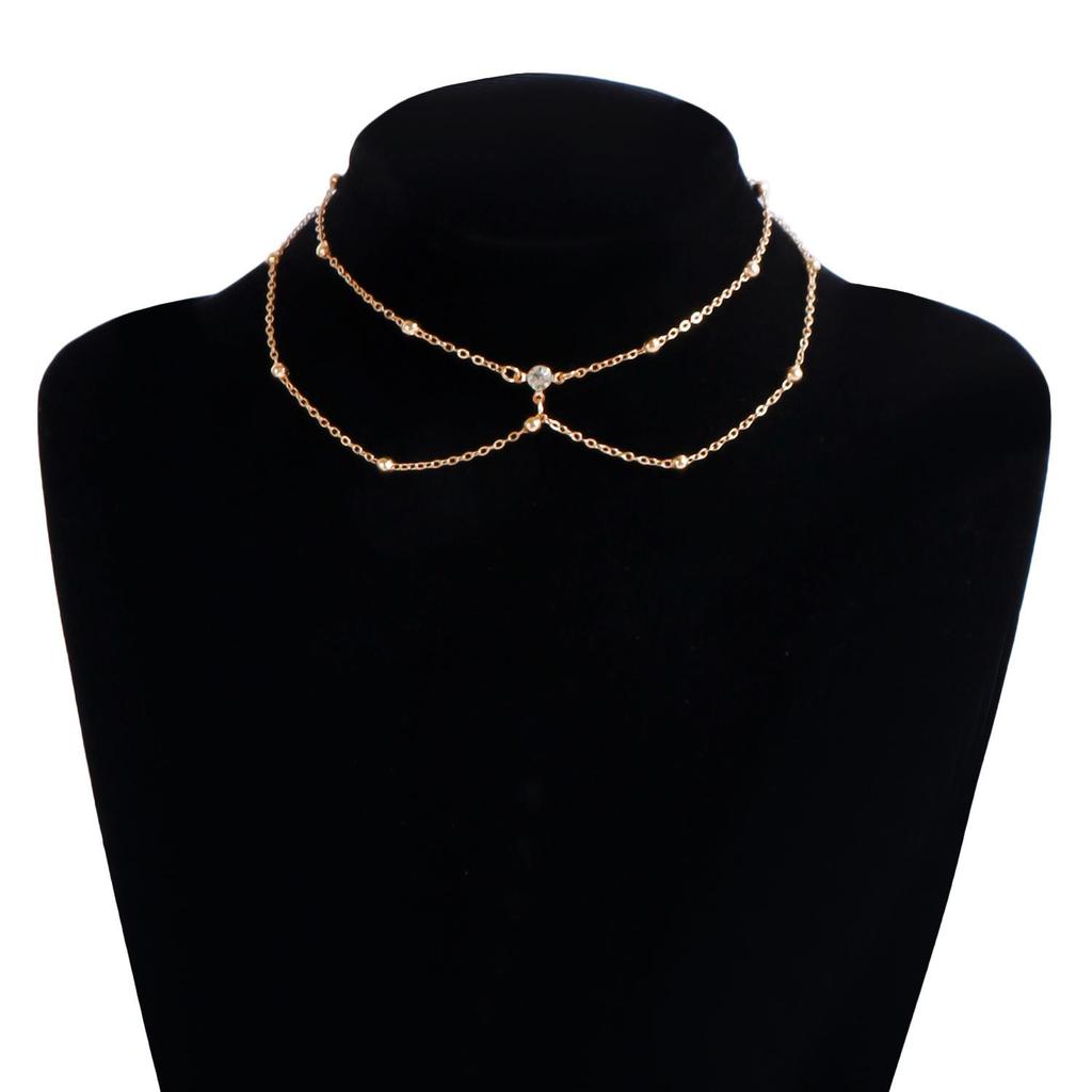 Sexy Beach Body Jewelry: Exaggerated Tassel Necklace with Flash Diamond Pendant for a European and American Casual Look