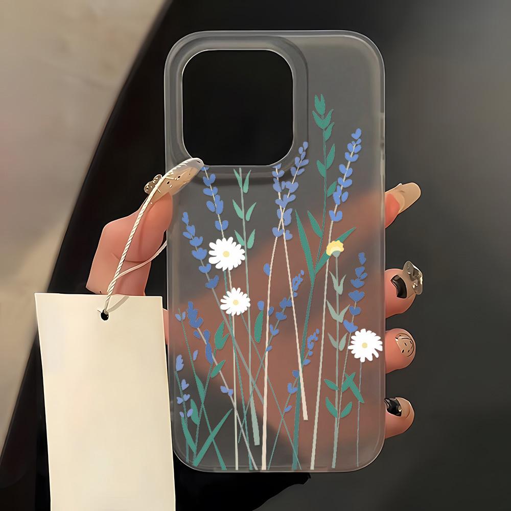 Матовый силиконовый чехол для телефона с цветком для iPhone 16 Pro Max Funda iPhone 11 13 15 14 Plus 12 Mini 16promax 15promax Прозрачная крышка