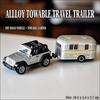 Green Grey Recreational Vehicle Alloy Toy Trailer Classic Pickup Truck Camping Trailer  For Kids