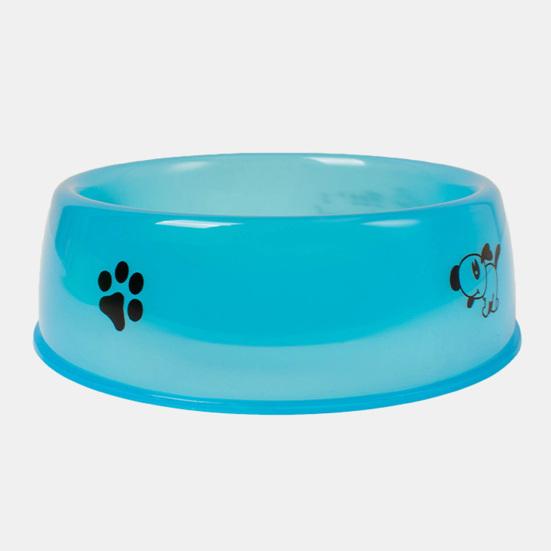 Кормушка для домашних животных с принтом, без прозрачной мультяшной конструкции, гладкий запах, прочный край, для хранения воды, круглая форма, высокая емкость