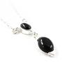 [H3474] - Silver Necklace 'Jet Black Goddess' Black Silver (rhodium Plated) - 20x5 Mm