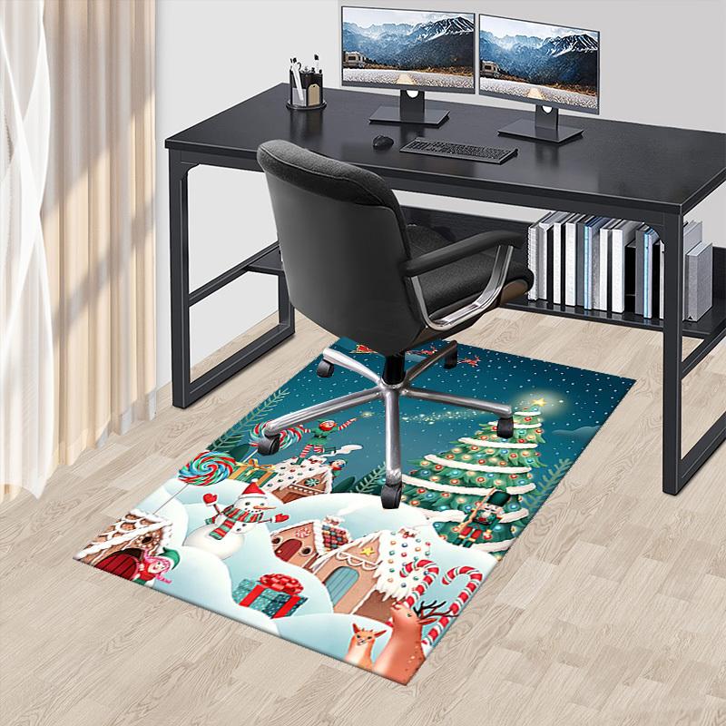 Christmas Elf Chair Mat - Anime Cartoon Design, Non-Slip Carpet for Office, Home Decor, Living Room, Bedroom, Game Room & Dormitory.R096