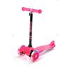 Розовый трехколесный самокат со светодиодной подсветкой