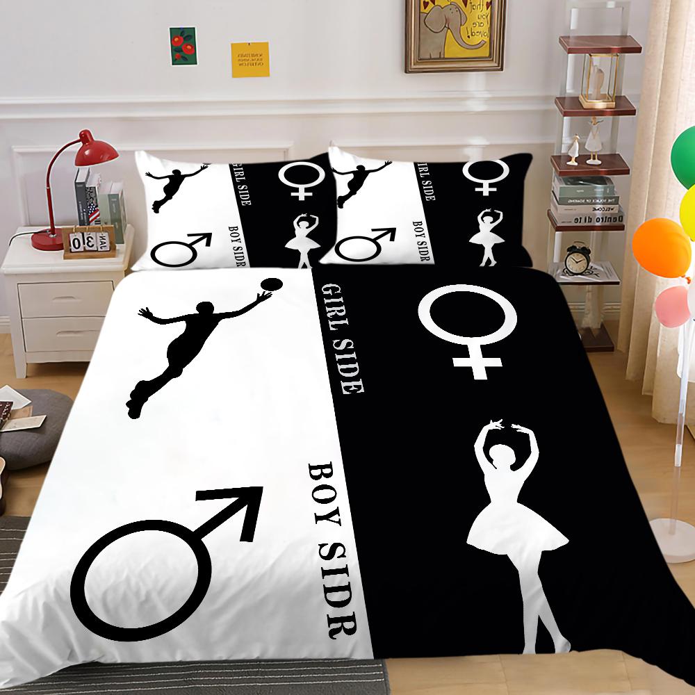 Комплект постельного белья с 3D принтом «Король и королева», пододеяльник на день святого Валентина, наволочка, двуспальная кровать «кинг-сайз», полноразмерный мягкий пододеяльник, покрывала для пары