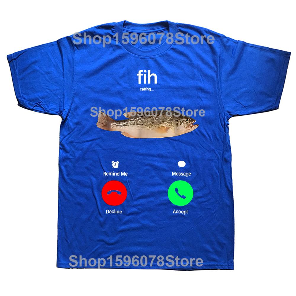 Funny Fih Call Call Me Back Fishing Graphic T-shirts Men Women's Fashion Casual Tshirt 100% Cotton Loose Oversized T Shirt