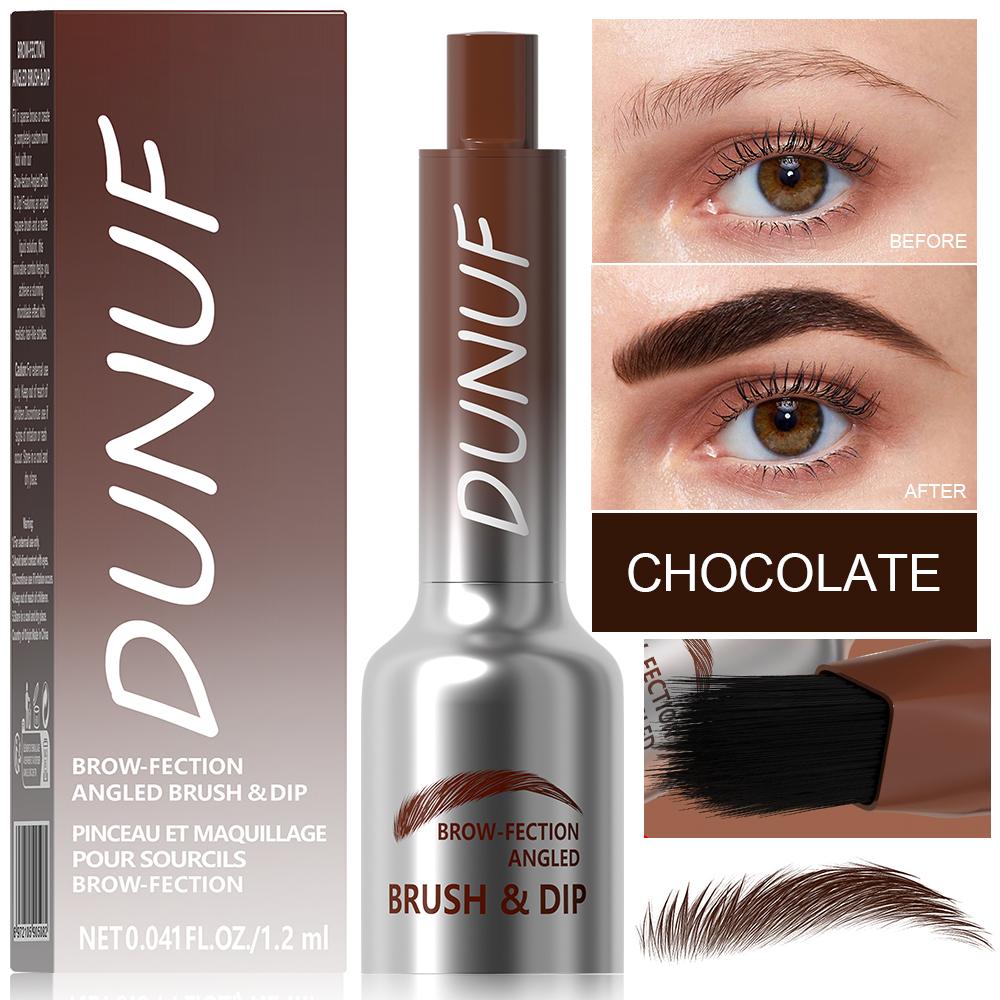 DUNUF 3D Dye Eyebrow Pencil Anti-smudge Waterproof Long Lasting Black Brown Large Brush Natural Wild Eyebrow Enhancers Cream