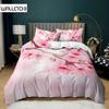 Plum Blossom Duvet Cover Set King Pink Flower Quilt Cover For Girls Microfiber Branches Printed Japanese Ink Style Bedding Set