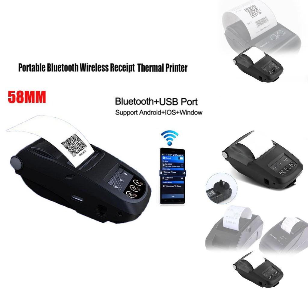 58мм Bluetooth Портативный Термопринтер Для Печати Чеков Супермаркета С Совместимостью С Android Ios Windows
