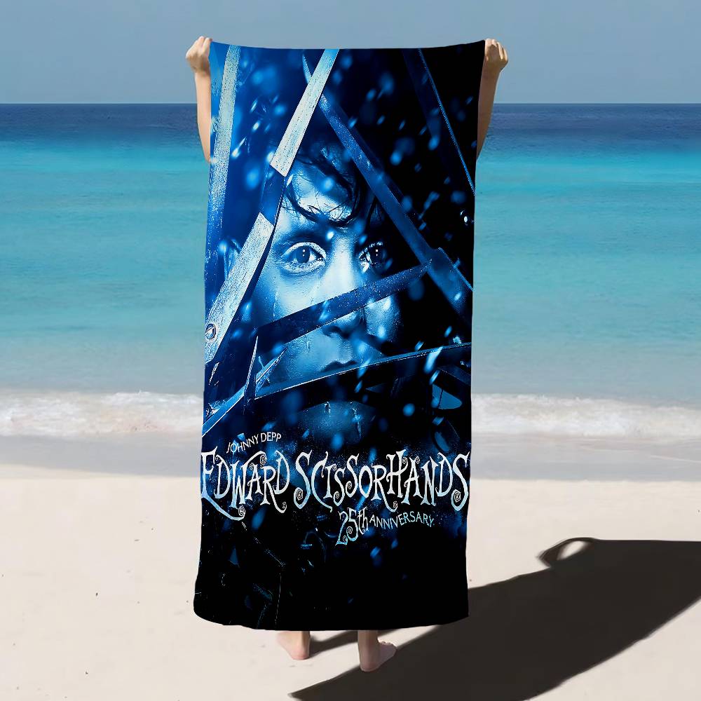 E-Edward S-Scissorhands Beach Towel Colorful Bath Towels For Girl Microfiber Quick Dry Sand Free Beach Yoga Spa Gym Pool