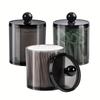 2/3/4 Pack Qtip Dispenser Apothecary Jars Bathroom Jar 10 Oz Black Plastic Holder Storage Box for Cotton Ball, Swab Cotton