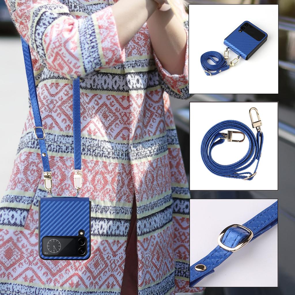 Противоударный защитный чехол из углеродного волокна для Samsung Galaxy Z Flip 4 5g Flip4 Flip 3 Flip3 Zflip3, простой ремешок для телефона, чехол