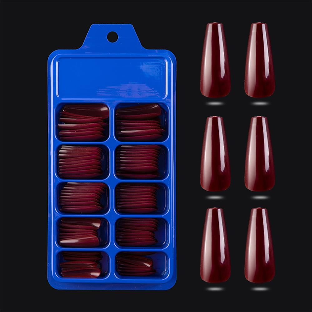 100Pcs/Set Candy color Beauty Tools UV Gel Coffin Fake Nails Full Cover Manicure False Nail Tips