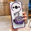 KEYSION Ударопрочный Позолоченный Чехол из ТПУ для Redmi A3 A3X Блестящий Украшенный Лебедь подставка Задняя Крышка для Xiaomi POCO C61