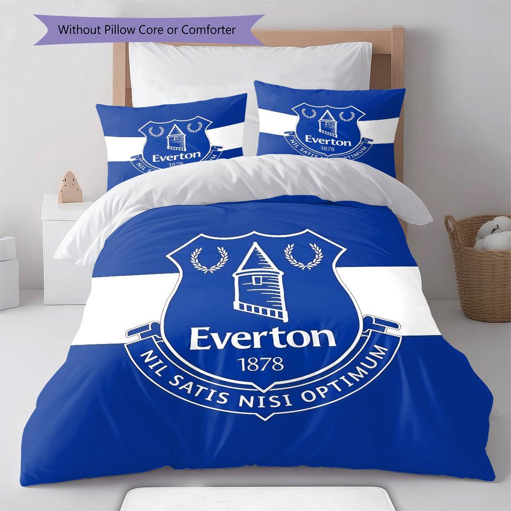 Everton F.C Pattern Bedding,Quilt Set Quilt Cover Pillowcase Home Birthday Gift(1 * duvet cover + 2 * pillowcase, without core)