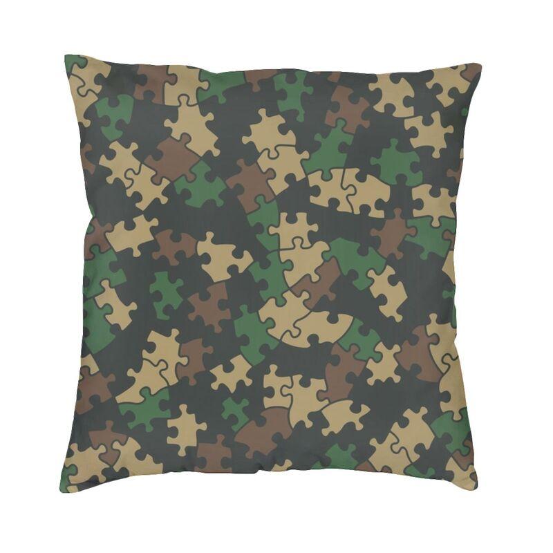 US Military Woodland Camo Pattern Cushion Covers xcm Velvet Camouflage Pillow Case Sofa Pillowcase Living Room Decoration