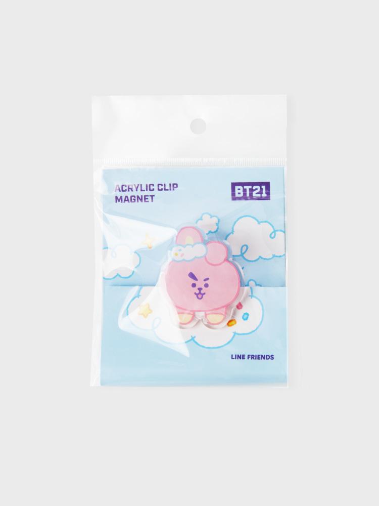 LINE FRIENDS Акриловый магнит-клипса BT21 COOKY ON THE CLOUD Edition